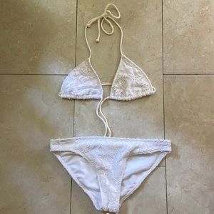White crotchet string bikini